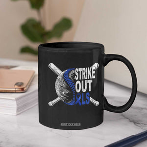 ALS Awareness Coffee Mug Blue Ribbon Baseball Strike Out ALS Support TS10 Print Your Wear