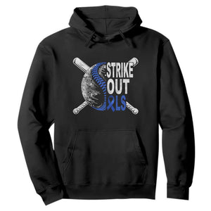 ALS Awareness Hoodie Blue Ribbon Baseball Strike Out ALS Support TS10 Black Print Your Wear