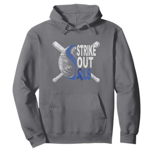 ALS Awareness Hoodie Blue Ribbon Baseball Strike Out ALS Support TS10 Charcoal Print Your Wear