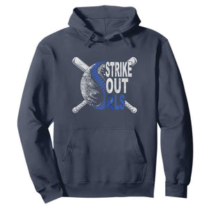 ALS Awareness Hoodie Blue Ribbon Baseball Strike Out ALS Support TS10 Navy Print Your Wear