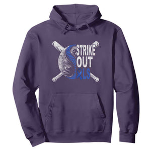 ALS Awareness Hoodie Blue Ribbon Baseball Strike Out ALS Support TS10 Purple Print Your Wear