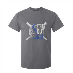 ALS Awareness T Shirt For Kid Blue Ribbon Baseball Strike Out ALS Support TS10 Charcoal Print Your Wear