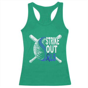 ALS Awareness Racerback Tank Top Blue Ribbon Baseball Strike Out ALS Support TS10 Irish Green Print Your Wear