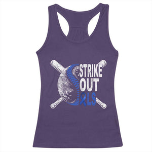 ALS Awareness Racerback Tank Top Blue Ribbon Baseball Strike Out ALS Support TS10 Purple Print Your Wear