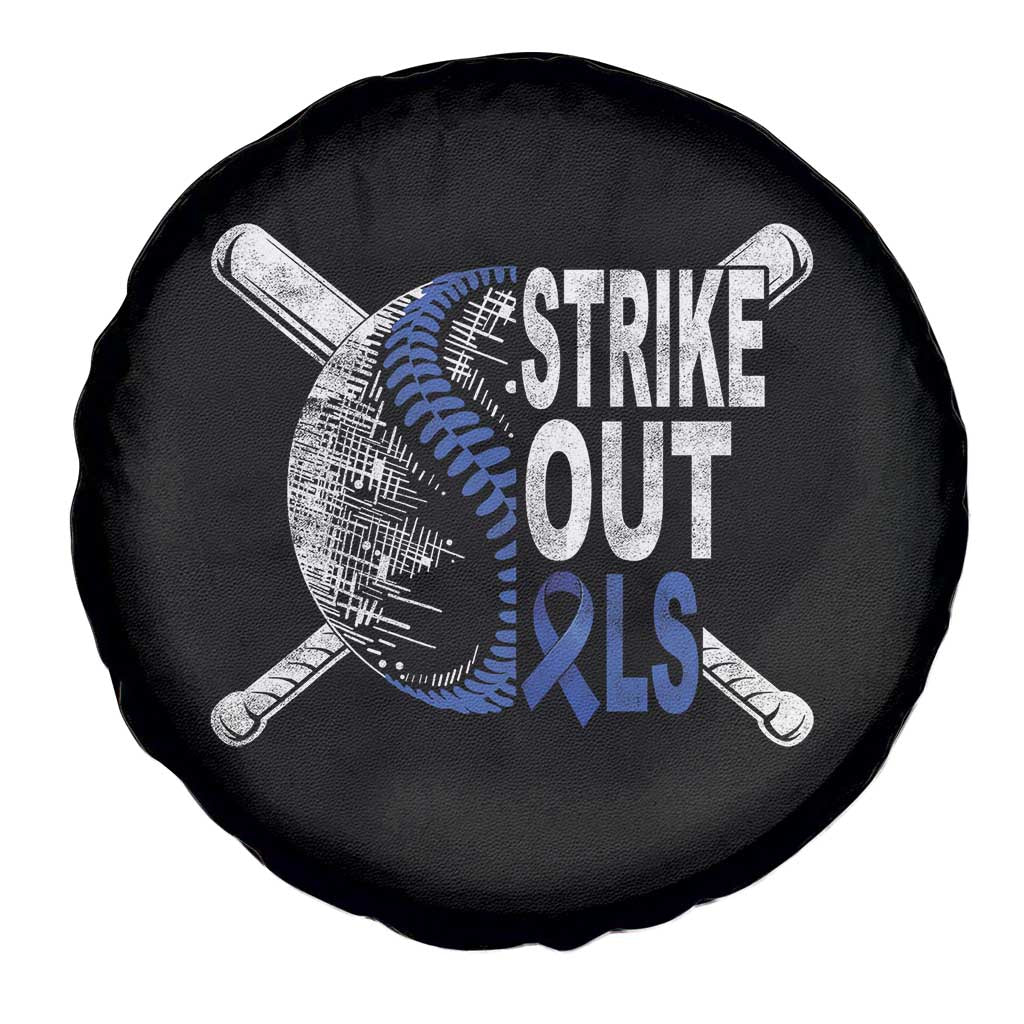 ALS Awareness Spare Tire Cover Blue Ribbon Baseball Strike Out ALS Support TS10 Print Your Wear