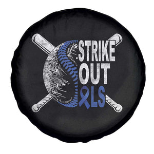 ALS Awareness Spare Tire Cover Blue Ribbon Baseball Strike Out ALS Support TS10 Print Your Wear