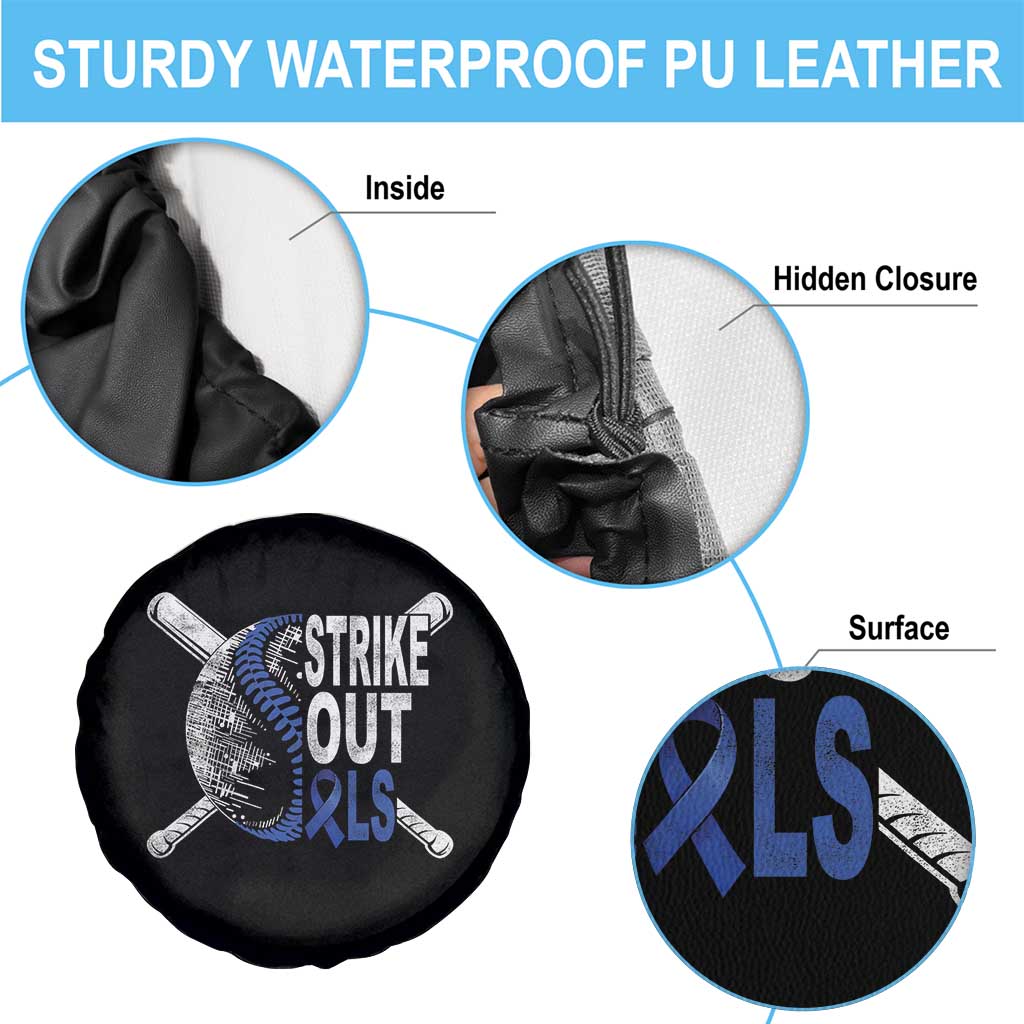 ALS Awareness Spare Tire Cover Blue Ribbon Baseball Strike Out ALS Support TS10 Print Your Wear