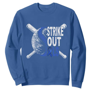 ALS Awareness Sweatshirt Blue Ribbon Baseball Strike Out ALS Support TS10 Royal Blue Print Your Wear