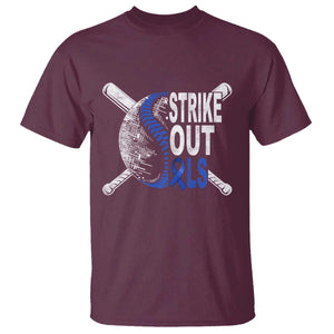 ALS Awareness T Shirt Blue Ribbon Baseball Strike Out ALS Support TS10 Maroon Print Your Wear
