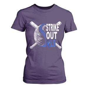 ALS Awareness T Shirt For Women Blue Ribbon Baseball Strike Out ALS Support TS10 Purple Print Your Wear