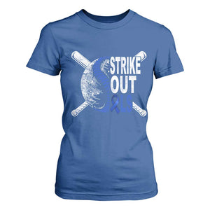 ALS Awareness T Shirt For Women Blue Ribbon Baseball Strike Out ALS Support TS10 Royal Blue Print Your Wear