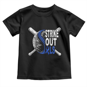 ALS Awareness Toddler T Shirt Blue Ribbon Baseball Strike Out ALS Support TS10 Black Print Your Wear