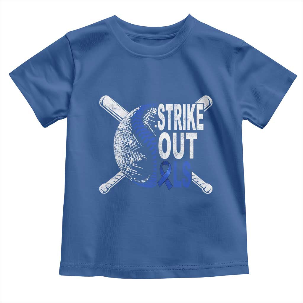 ALS Awareness Toddler T Shirt Blue Ribbon Baseball Strike Out ALS Support TS10 Royal Blue Print Your Wear
