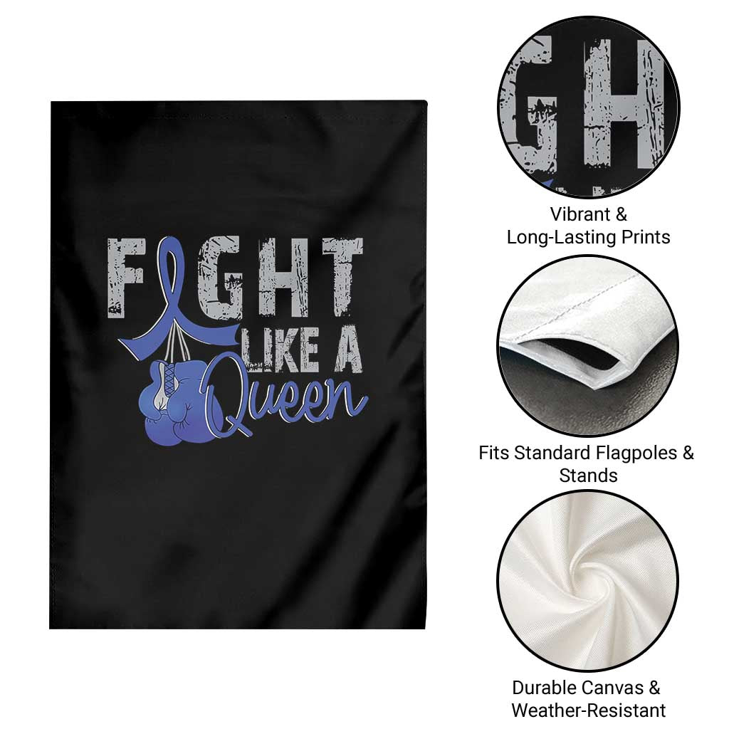 Fight Like A Queen Garden Flag Blue Ribbon Colon Cancer Awareness TS10 Print Your Wear
