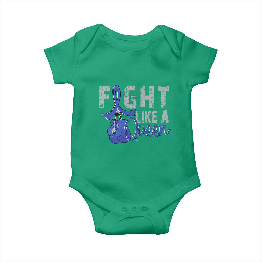 Fight Like A Queen Baby Onesie Blue Ribbon Colon Cancer Awareness TS10 Irish Green Print Your Wear