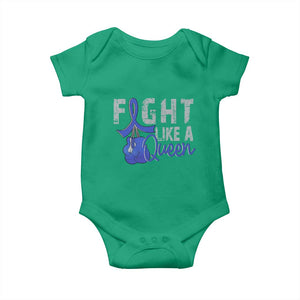 Fight Like A Queen Baby Onesie Blue Ribbon Colon Cancer Awareness TS10 Irish Green Print Your Wear