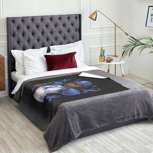 Black Women Fight Colon Cancer Blue Ribbon Throw Blanket African American Girls TS10 Print Your Wear