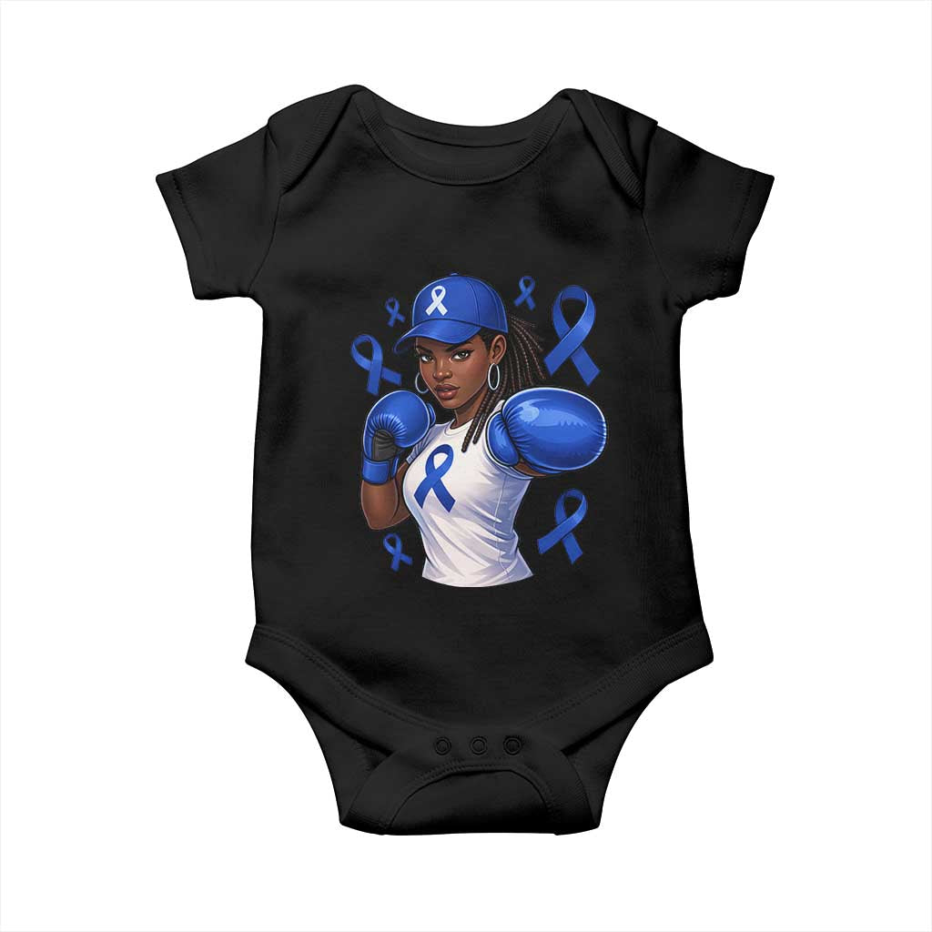 Black Women Fight Colon Cancer Blue Ribbon Baby Onesie African American Girls TS10 Black Print Your Wear