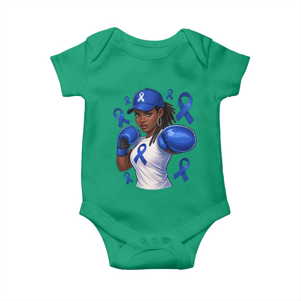 Black Women Fight Colon Cancer Blue Ribbon Baby Onesie African American Girls TS10 Irish Green Print Your Wear
