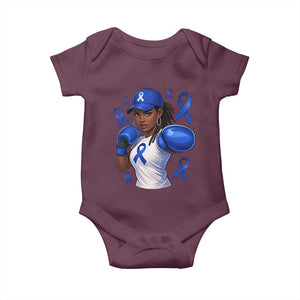 Black Women Fight Colon Cancer Blue Ribbon Baby Onesie African American Girls TS10 Maroon Print Your Wear