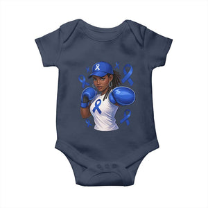 Black Women Fight Colon Cancer Blue Ribbon Baby Onesie African American Girls TS10 Navy Print Your Wear