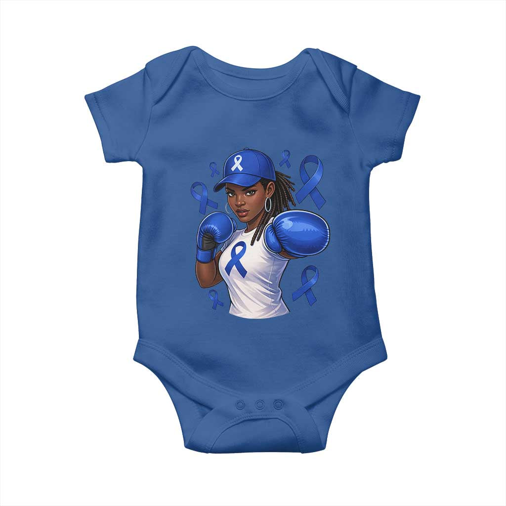 Black Women Fight Colon Cancer Blue Ribbon Baby Onesie African American Girls TS10 Royal Blue Print Your Wear