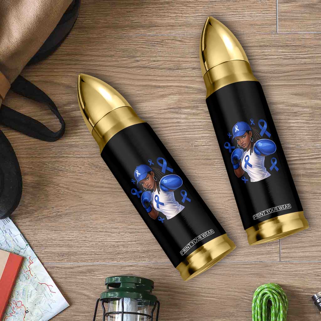 Black Women Fight Colon Cancer Blue Ribbon Bullet Tumbler African American Girls TS10 Print Your Wear