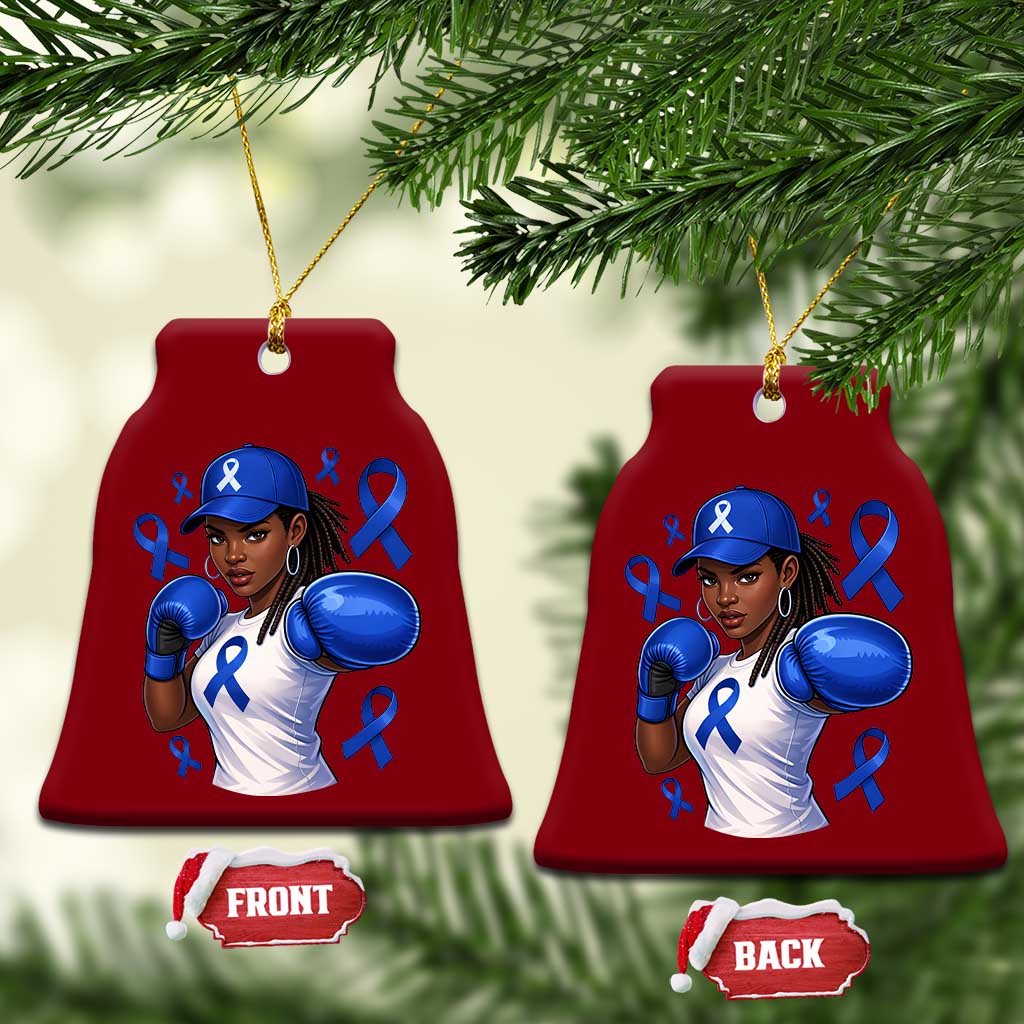 Black Women Fight Colon Cancer Blue Ribbon Ceramic Ornament African American Girls TS10 Print Your Wear