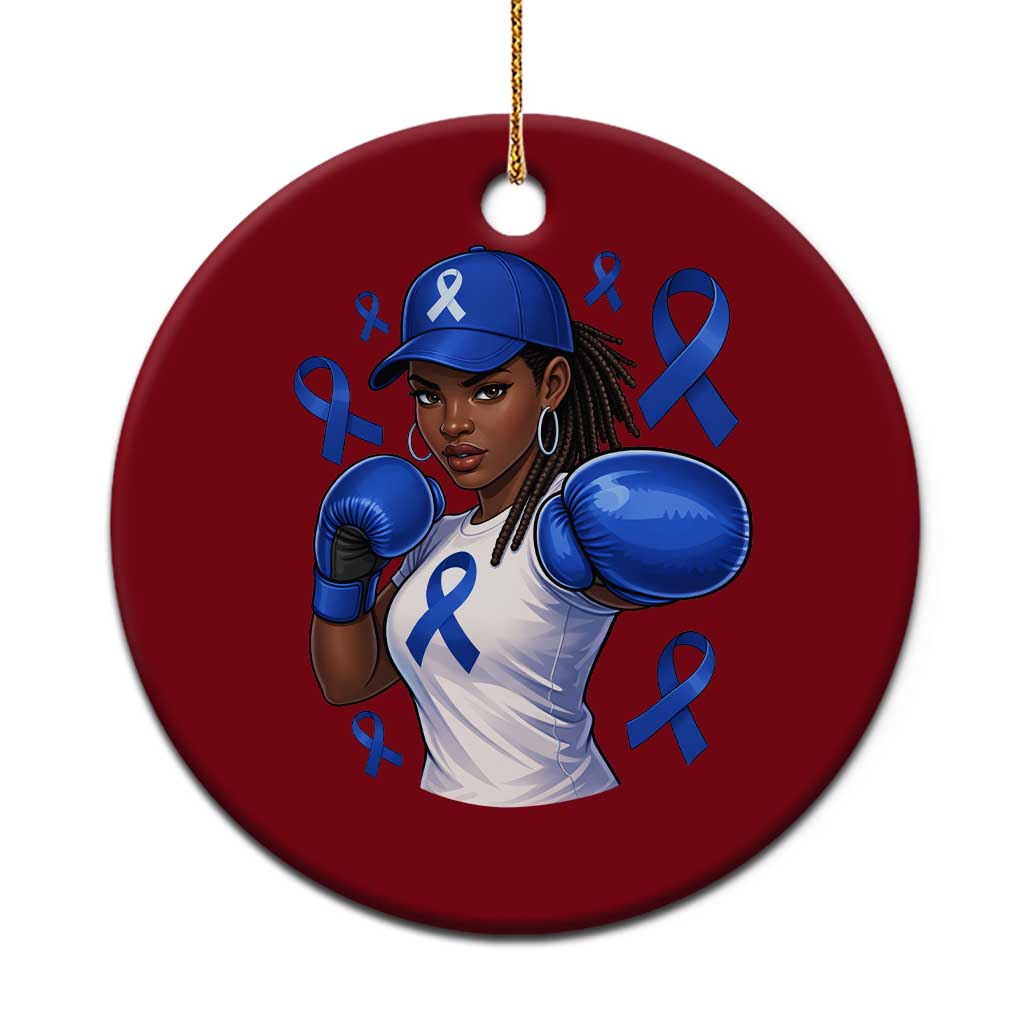 Black Women Fight Colon Cancer Blue Ribbon Ceramic Ornament African American Girls TS10 1pc Red Print Your Wear