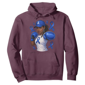 Black Women Fight Colon Cancer Blue Ribbon Hoodie African American Girls TS10 Maroon Print Your Wear