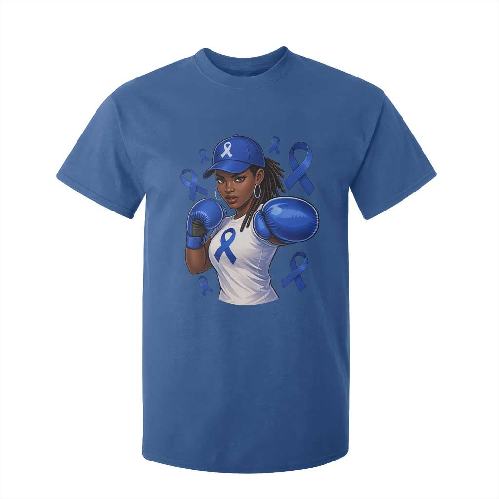 Black Women Fight Colon Cancer Blue Ribbon T Shirt For Kid African American Girls TS10 Royal Blue Print Your Wear