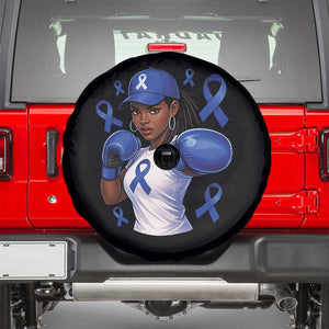 Black Women Fight Colon Cancer Blue Ribbon Spare Tire Cover African American Girls TS10 Black Print Your Wear