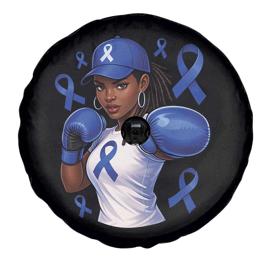 Black Women Fight Colon Cancer Blue Ribbon Spare Tire Cover African American Girls TS10 Print Your Wear