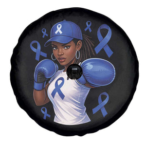 Black Women Fight Colon Cancer Blue Ribbon Spare Tire Cover African American Girls TS10 Print Your Wear