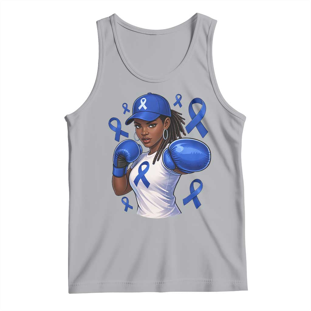 Black Women Fight Colon Cancer Blue Ribbon Tank Top African American Girls TS10 Athletic Heather Print Your Wear
