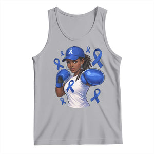 Black Women Fight Colon Cancer Blue Ribbon Tank Top African American Girls TS10 Athletic Heather Print Your Wear