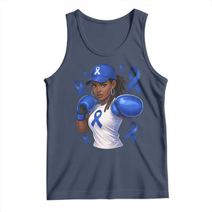 Black Women Fight Colon Cancer Blue Ribbon Tank Top African American Girls TS10 Navy Print Your Wear