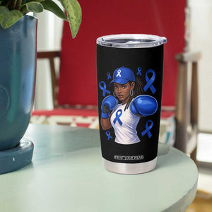 Black Women Fight Colon Cancer Blue Ribbon Tumbler Cup African American Girls TS10 Print Your Wear