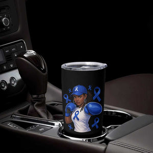Black Women Fight Colon Cancer Blue Ribbon Tumbler Cup African American Girls TS10 Print Your Wear