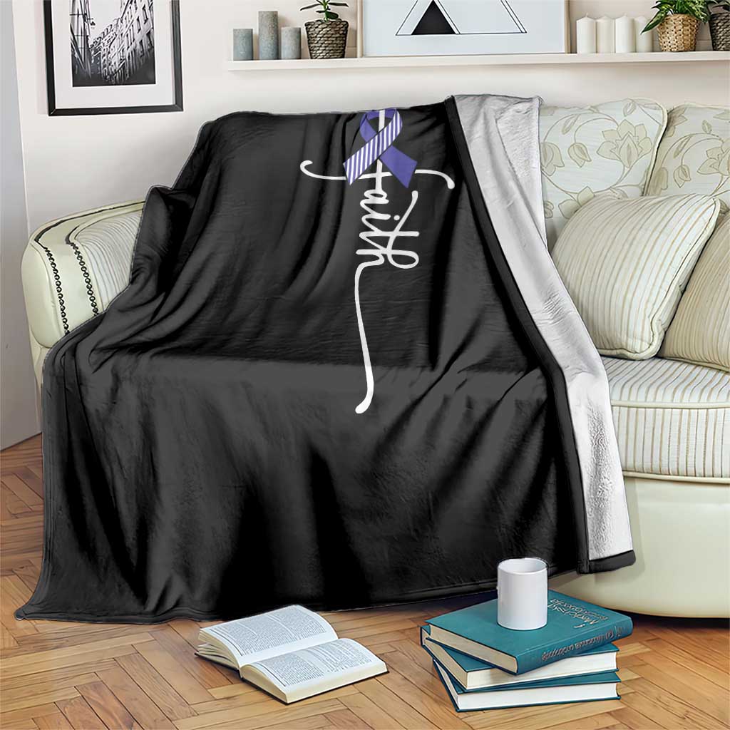 Faith ALS Awareness Throw Blanket Blue Ribbon Motivational TS10 Print Your Wear