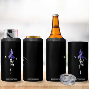 Faith ALS Awareness 4 in 1 Can Cooler Tumbler Blue Ribbon Motivational TS10 Print Your Wear