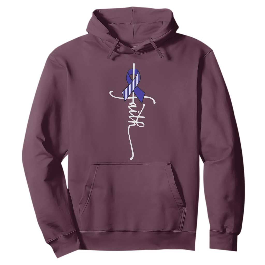 Faith ALS Awareness Hoodie Blue Ribbon Motivational TS10 Maroon Print Your Wear