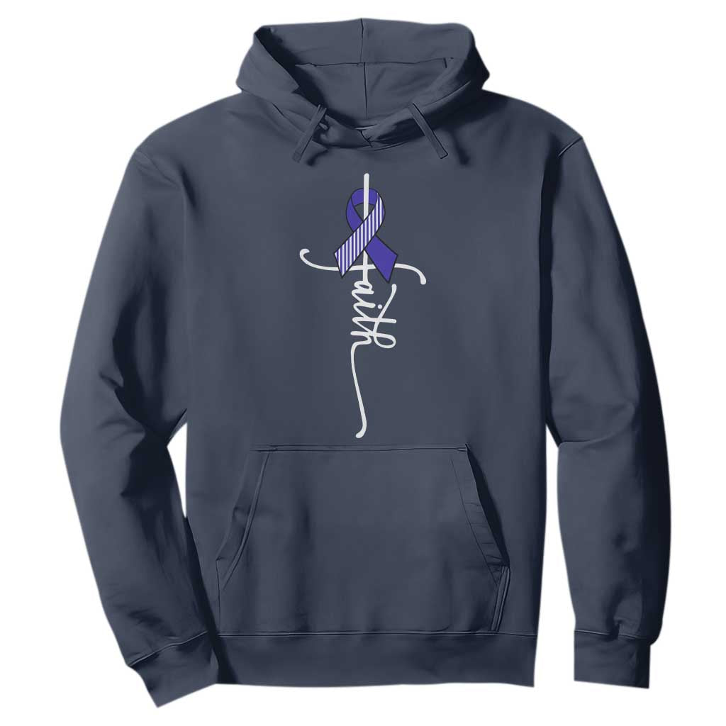 Faith ALS Awareness Hoodie Blue Ribbon Motivational TS10 Navy Print Your Wear