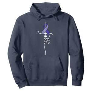 Faith ALS Awareness Hoodie Blue Ribbon Motivational TS10 Navy Print Your Wear
