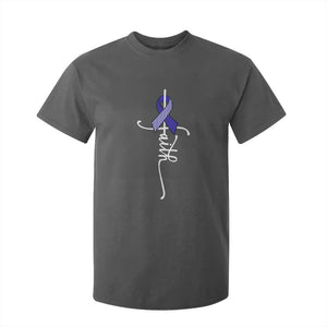Faith ALS Awareness T Shirt For Kid Blue Ribbon Motivational TS10 Dark Heather Print Your Wear