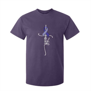 Faith ALS Awareness T Shirt For Kid Blue Ribbon Motivational TS10 Purple Print Your Wear