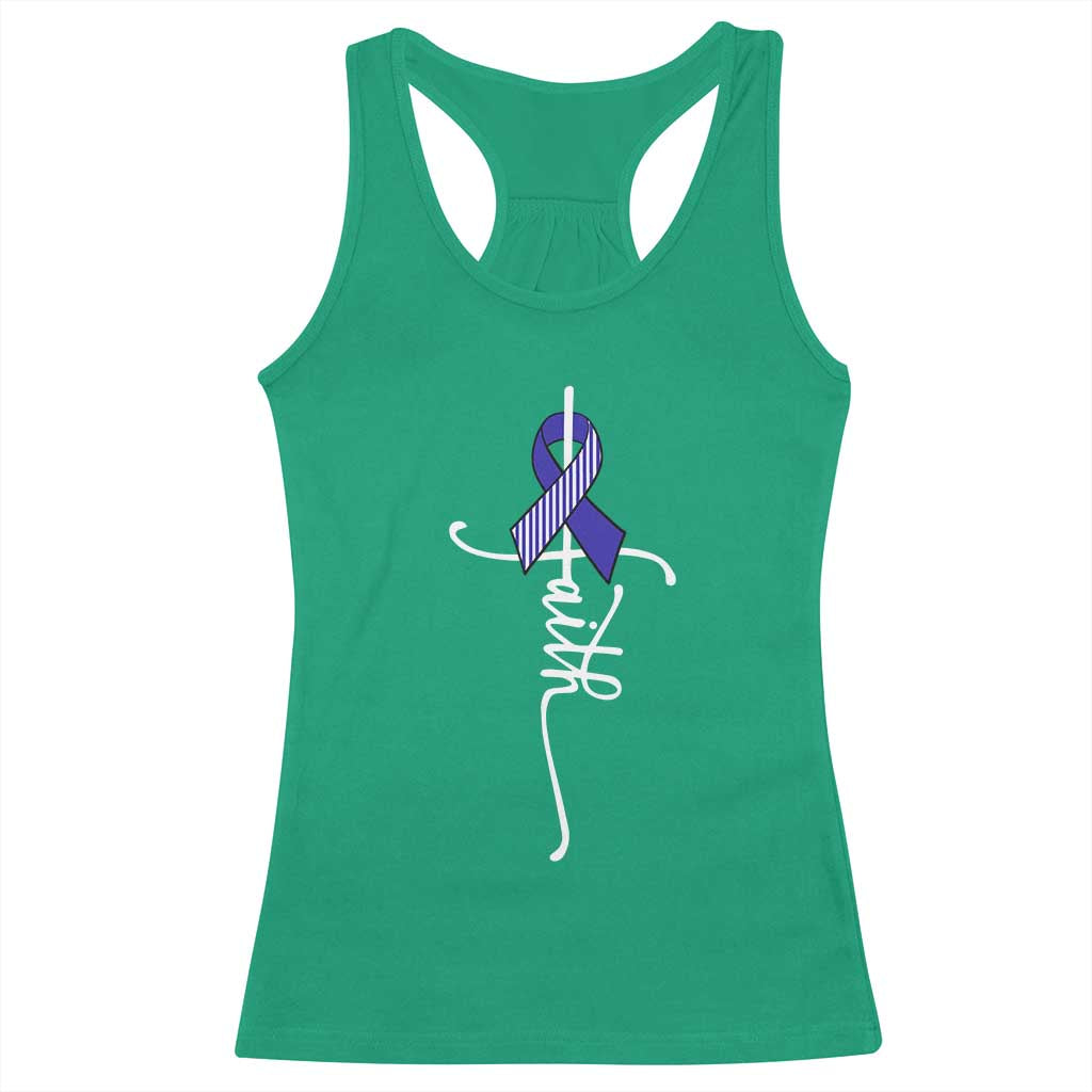 Faith ALS Awareness Racerback Tank Top Blue Ribbon Motivational TS10 Irish Green Print Your Wear