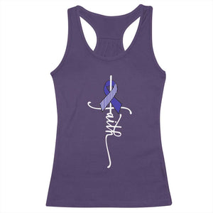 Faith ALS Awareness Racerback Tank Top Blue Ribbon Motivational TS10 Purple Print Your Wear