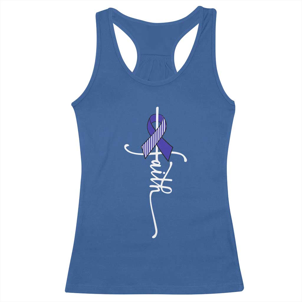 Faith ALS Awareness Racerback Tank Top Blue Ribbon Motivational TS10 Royal Blue Print Your Wear