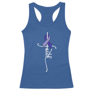 Faith ALS Awareness Racerback Tank Top Blue Ribbon Motivational TS10 Royal Blue Print Your Wear